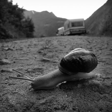 Foto: &copy; Bj&oslash;rn Ivar Haugen, "Med huset p&aring; slep".
