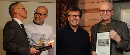 Roar Bech (t.v.) ble k&aring;ret til &Aring;rets fotgraf av Leif Erling Aasan, mens Ola N&oslash;st delte ut diplomet for &Aring;rets bilde til Eivind Sverre &Aring;slid. 